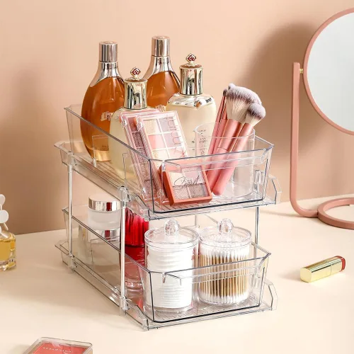 Vista 7 de Recipiente para hisopos de algodón con tapa, dispensador de baño Qtip frascos de boticario, recipiente de algodón acrílico transparente para hisopos