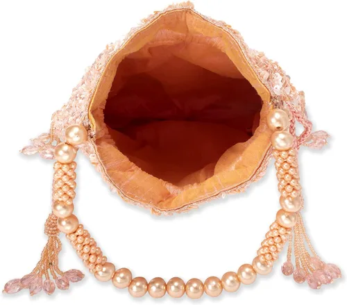 Vista 9 de Aheli Potli - Bolso de noche hecho a mano para mujer, elegante bolso de pulsera de moda nupcial para niñas
