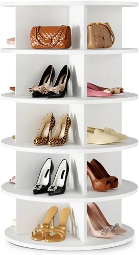 Vista 10 de Lazy Susan - Zapatero giratorio de 7 niveles, organizador de zapatos giratorio para 28-32 pares Lazy Susan 360, armario giratorio para zapatos