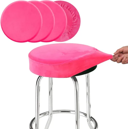 Vista 28 de SINOSSO Funda para taburete de bar, terciopelo súper suave de diámetro.11-13 pulgadas, redonda, elástica, lavable, a prueba de polvo para muebles