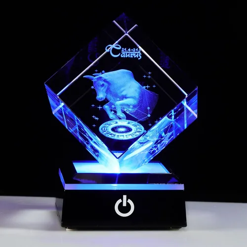 Vista 13 de Regalos de astrología del zodiaco Capricornio con cristales 3D para mujeres y hombres, figura de cristal de Capricornio, decoración de constelación