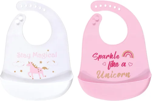 Vista 2 de Luvable Friends Unisex Baby Silicone Bibs ladies i have arrived