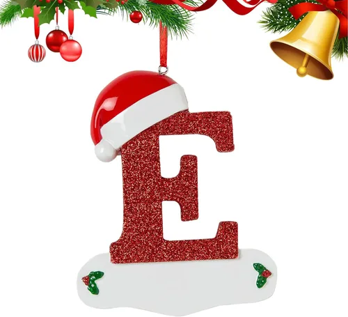 Vista 11 de Adornos de Navidad personalizados de 26 letras, mesa de decoración navideña para interiores (A)