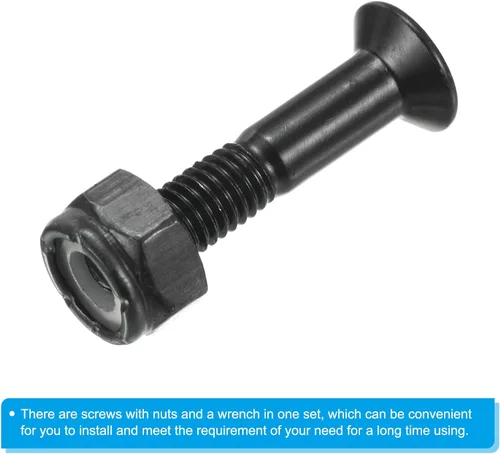 Vista 4 de PATIKIL Kit de herramientas para monopatín, tornillos de montaje, tornillos de cabeza hexagonal, juego de tuercas con llave para Longboard Cruiser