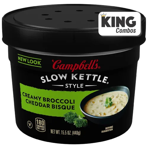 Vista 4 de Campbell's Slow Kettle Style - Bisque cremoso de brócoli cheddar, cuenco para microondas de 15.5 onzas (2)