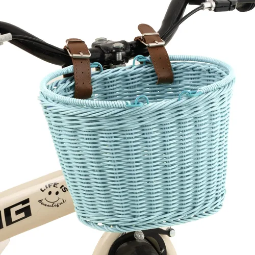 Vista 11 de Cesta de bicicleta para niños, canasta delantera para bicicleta para niños, pequeña cesta de mimbre para niños y niñas, cesta pequeña de mimbre