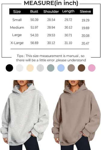 Vista 5 de Trendy Queen Sudaderas con capucha de forro polar de gran tamaño para mujer, cómodas, informales, holgadas, ligeras, para otoño e invierno