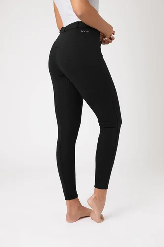 Vista 3 de HORZE Active - Pantalones de asiento completo con agarre de silicona para mujer Cintura de tiro medio con bolsillo frontal