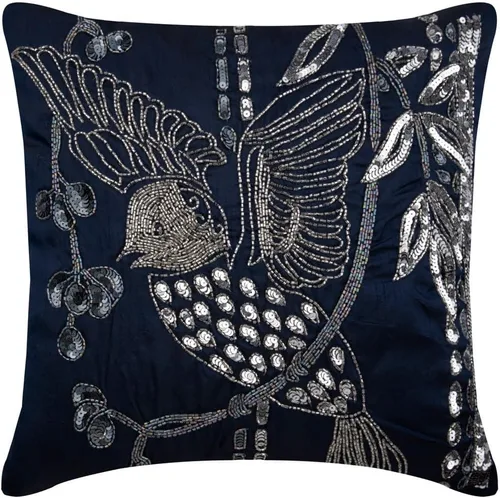 Vista 19 de The HomeCentric Fundas de almohada decorativas azules de 12 x 12 pulgadas (11.8 x 11.8 in), acolchadas de jacquard y almohadas bordadas para sofá