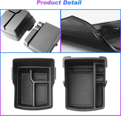 Vista 6 de SXCY 2 piezas superiores para Hyundai Kona/Kona EV 2024 2025 2026 Organizador de consola central para Hyundai Kona EV 2024-2026, accesorios