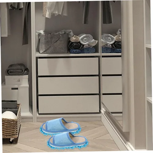 Vista 6 de Zapatillas de limpieza de pisos de microfibra, zapatos lavables para limpiar el polvo, zapatos de trapeador desmontables para limpieza de pisos
