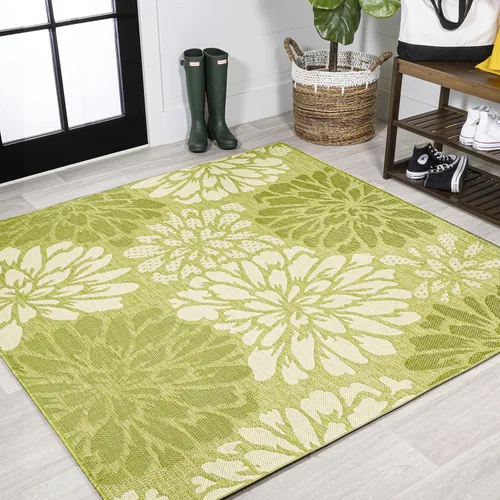 Vista 35 de JONATHAN Y Alfombra Corredor de Tejido Texturizado Floral para Interiores y Exteriores 2X8 Marrón/Crema, Zinnia Moderna para Patio Trasero, Patio