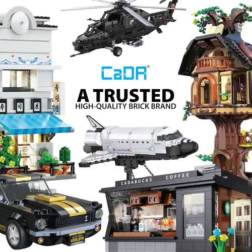 Vista 6 de CADA Bricks Kit de construcción de excavadora – Juguete de construcción de 467 piezas, brazo funcional, cubo de trabajo, rotación de 360°