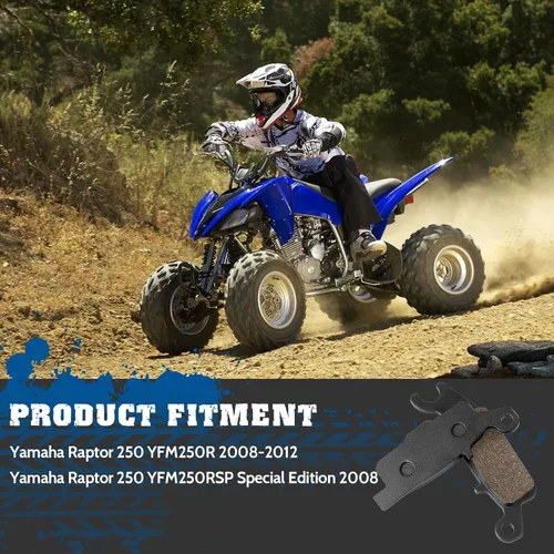 Vista 7 de Pastillas de Freno Delanteras y Posteriores para Yamaha Raptor 250 YFM250 YFM250R 2008-2012, Raptor 250 YFM250RSP Special Edition 2008