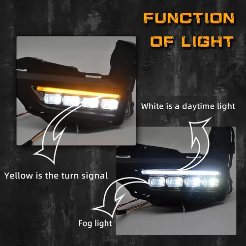 Vista 2 de Luces antiniebla LED para parachoques de Nissan Rogue 2017-2020 con DRL e intermitentes