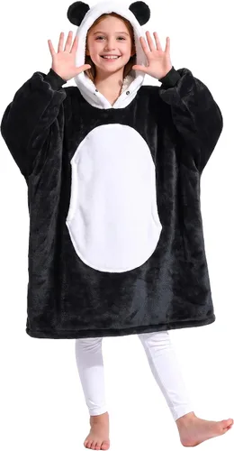 Vista 23 de Catalonia Sudadera tipo manta con capucha para niños, sudadera de sherpa extragrande para adolescentes jóvenes, idea de regalo