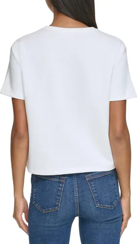 Vista 4 de Karl Lagerfeld Paris Blusa de manga corta con monograma brillante para mujer