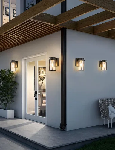 Vista 8 de Lámpara solar de pared para exteriores, sensor de movimiento, lámpara de pared exterior del anochecer al amanecer, accesorios de iluminación