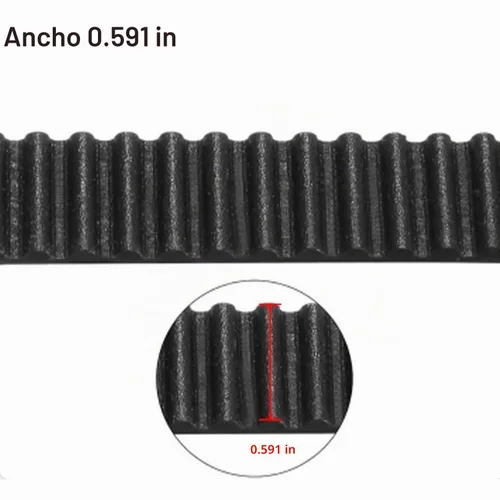 Vista 2 de HTD3M - Correa de distribución de PU de extremo abierto, 0.591 in, para máquinas de grabado láser CNC, paquete de 16.4 ft