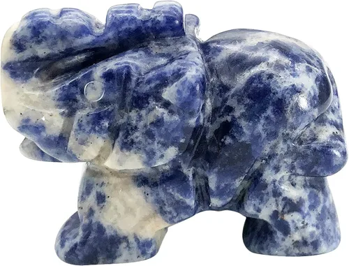 Vista 5 de Fekuar Figuras de elefante de cristal curativo talladas a mano de 1.5 pulgadas, escultura de estatua de animal de bolsillo de la suerte, decoración