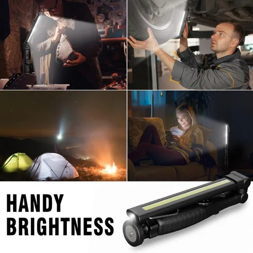 Vista 9 de Dr. Prepare - Luz LED de trabajo, 700 lúmenes, luz de trabajo recargable plegable, 3200 mAh, inalámbrica, portátil, magnética, luz de inspección LED