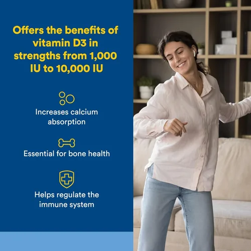 Vista 2 de Natural Factors - Vitamina D3 5000 UI, apoya huesos saludables, 120 geles blandos