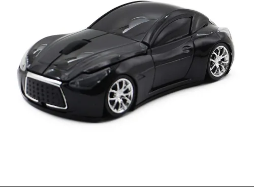Vista 2 de Ai5G Ratón de coche de carreras inalámbrico Ratón en forma de coche deportivo 2.4GHz Luz LED Decoración de superficie brillante Escritorio Portátil