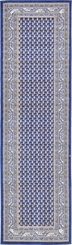 Vista 39 de Unique Loom Williamsburg Collection - Alfombra tradicional con borde central de puntos, alfombra de pasillo de 2 pies 9 pulgadas x 9 pies 10 Beige