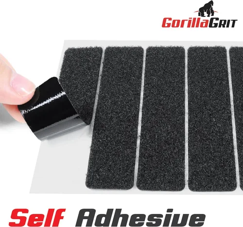 Vista 4 de Tiras de cinta autoadhesivas de gancho y bucle, correas de 1 x 4 pulgadas de ancho, cierre de cinta adhesiva resistente, 15 tiras (negro)