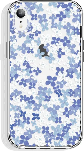Vista 20 de GYZYA Funda para iPhone X y iPhone Xs, 5.8 pulgadas transparente con diseño floral, lindo protector delgado parachoques de TPU + cubierta trasera a
