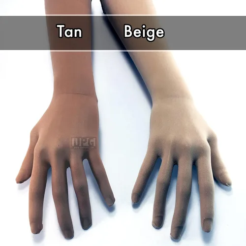 Vista 2 de Nude Illusion Second Skin - Guantes transparentes sin costuras con costura superior elástica en beige, bronceado sobre el codo unisex