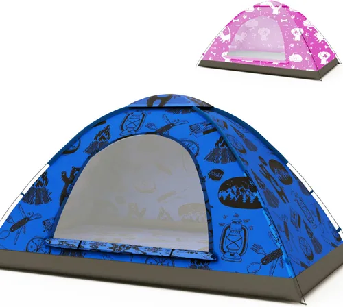 Vista 7 de KidzAdventure - Tienda de campaña 2 en 1 para niños, tienda de campaña para niños, tienda de campaña para niños de 1 a 2 personas, tienda de campaña