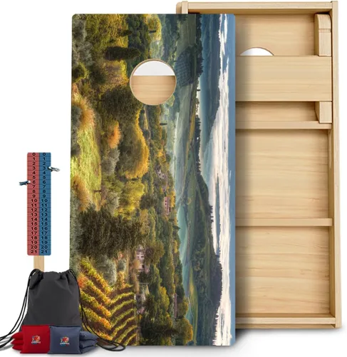 Vista 33 de CornholeGamesUSA Pro - Juego de tablas de Cornhole Fabricado en Estados Unidos Abedul báltico 3/4 Sin rebote Patas triples gruesas Dos 132