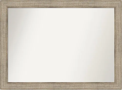 Vista 369 de Amanti Art Espejo de baño plateado para sobre fregadero, 26 x 26 pulgadas, espejo cuadrado de níquel pulido, marco de madera tradicional mediano, se