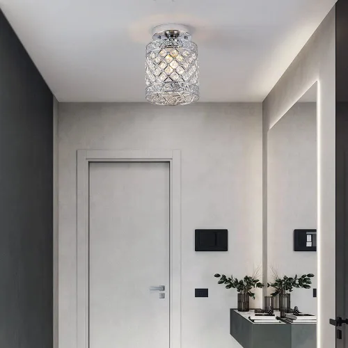 Vista 3 de Create For Life® Lámpara de Techo Empotrada de Cristal de Decoración Moderna de Estilo Mini Araña de Cristal Lámpara de Techo para Pasillo, Bar