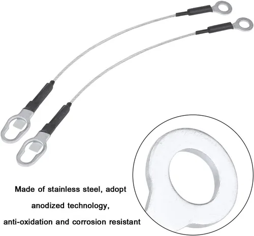 Vista 4 de Cables para portón trasero para Ford Ranger Sport 2002-Acouto 17.3 in/17 pulgadas, par de cables de acero inoxidable para camioneta para camioneta