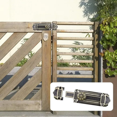 Vista 9 de Geesatis - Cerradura de seguridad para puerta deslizante de 5 pulgadas con tornillos de montaje Bronze Sliding Door Window Latch with Mounting
