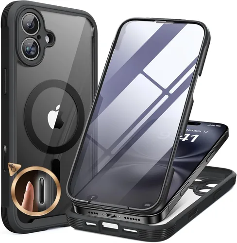 Vista 264 de Miracase - Funda magnética para iPhone 13 Pro Max de 6.7 pulgadas (compatible con MagSafe), transparente, completo, protector de pantalla de vidrio