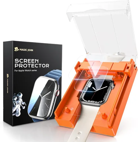 Vista 11 de MAGIC JOHN Paquete de 2 para Apple Watch SE 3 (2025) SE 2 SE Series /6/5/4 40 mm Protector de pantalla, [Tecnología de alineación automática]