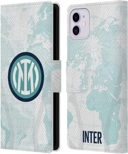 Vista 83 de Head Case Designs Officially Licensed Inter Milan Away 2025/26 Crest Kit Leather Wallet Case Compatible with Apple iPhone 11