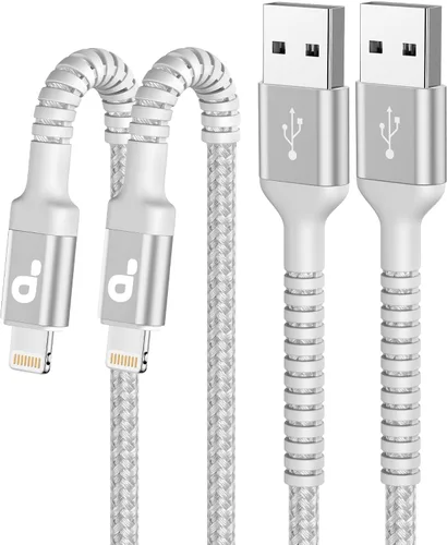Vista 12 de Cable de carga corto para iPhone de 1 pie, paquete de 2 cables Lightning USB con certificación MFi de Apple, cable de carga para iPhone, cable