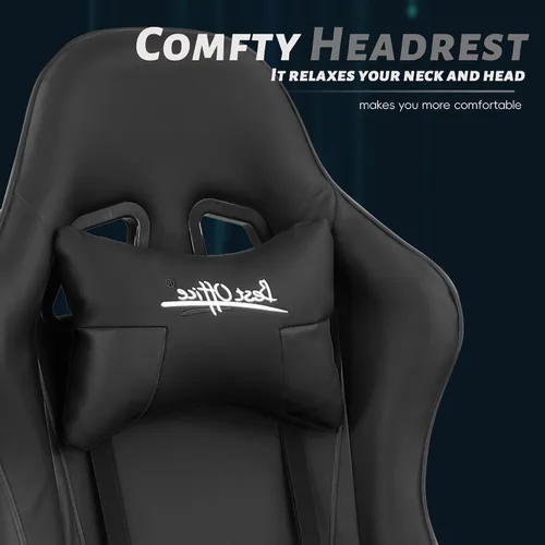 Vista 4 de Silla Gamer - Silla reclinable ergonómica de respaldo alto para juegos de PC con reposacabezas y soporte lumbar para adultos y niños de 8 a 12 años