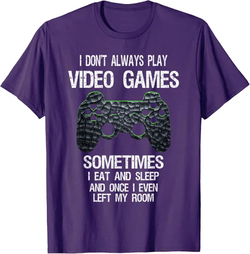 Vista 76 de Funny Gamer Video Games - Camiseta para niños y adolescentes, ajuste clásico, color negro, mezcla de algodón, Negro