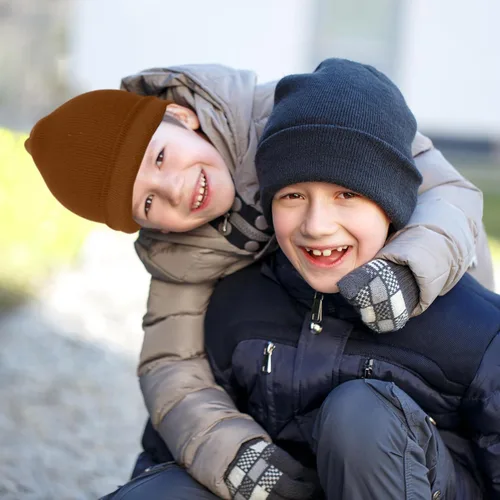 Vista 7 de Glooarm Paquete de 6 gorros para niños y niñas, gorros de invierno elásticos de acrílico para niños pequeños