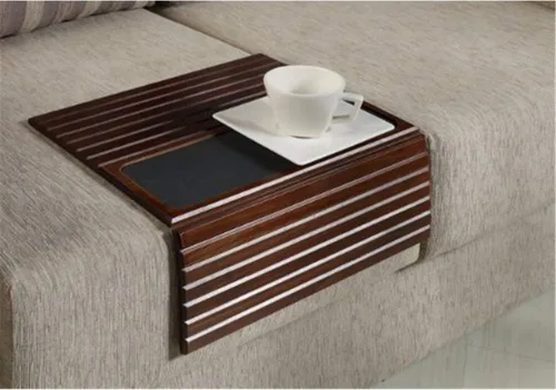 Vista 5 de Couchmaid - Bandeja de sofá de madera maciza (capuchino) hecha a mano Cappuccino