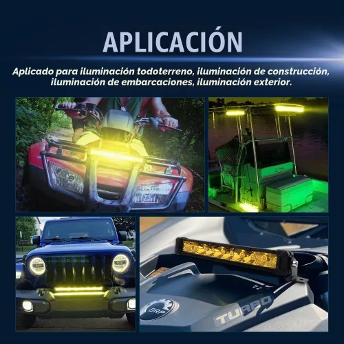 Vista 3 de Barra de luz LED amarilla de 12", combo de foco y luz de inundación con haz Led para luz antiniebla
