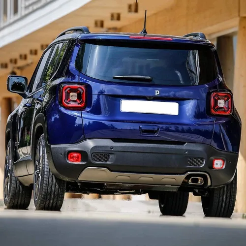 Vista 4 de Insertos de rejilla frontal ABS negra para Jeep Renegade 2019-2023 Brillo negro