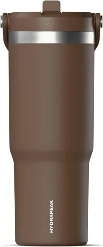 Vista 17 de Hydrapeak Nomad - Vaso de 32 onzas con asa y tapa con popote, a prueba de fugas, doble aislamiento, vaso de acero inoxidable de 32 onzas (almendra)