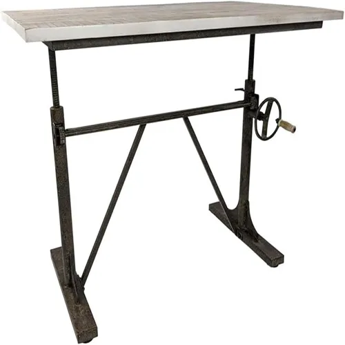 Vista 5 de Carolina Chair & Table Brio - Escritorio rectangular ajustable para sentarse o de pie, con base de metal con acabado en polvo, mesa moderna