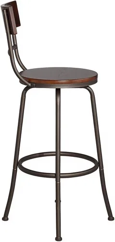 Vista 5 de Elm Lane Langdon - Taburete giratorio de metal de bronce con purpurina, color marrón, 29 pulgadas, madera de eucalipto industrial de abedul